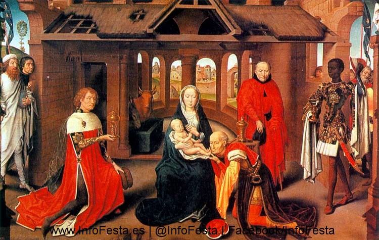 Adoración de los Tres Reyes Magos de Hans Memling. Museo del Prado